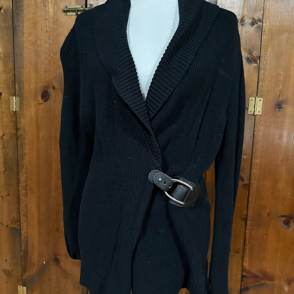 Black Belted Women's Sweater